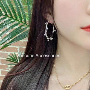 Cubic Zirconia Rattan Hoops